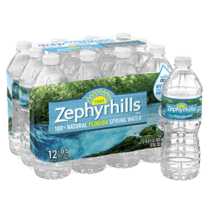 Zephyrhills Spring water product details 500mL 12 pack front view
