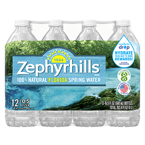 Zephyrhills Spring water product details 500mL 12 pack
