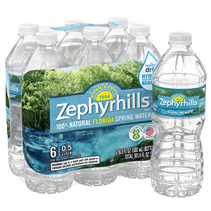Zephyrhills Spring water product details 500mL 6 pack